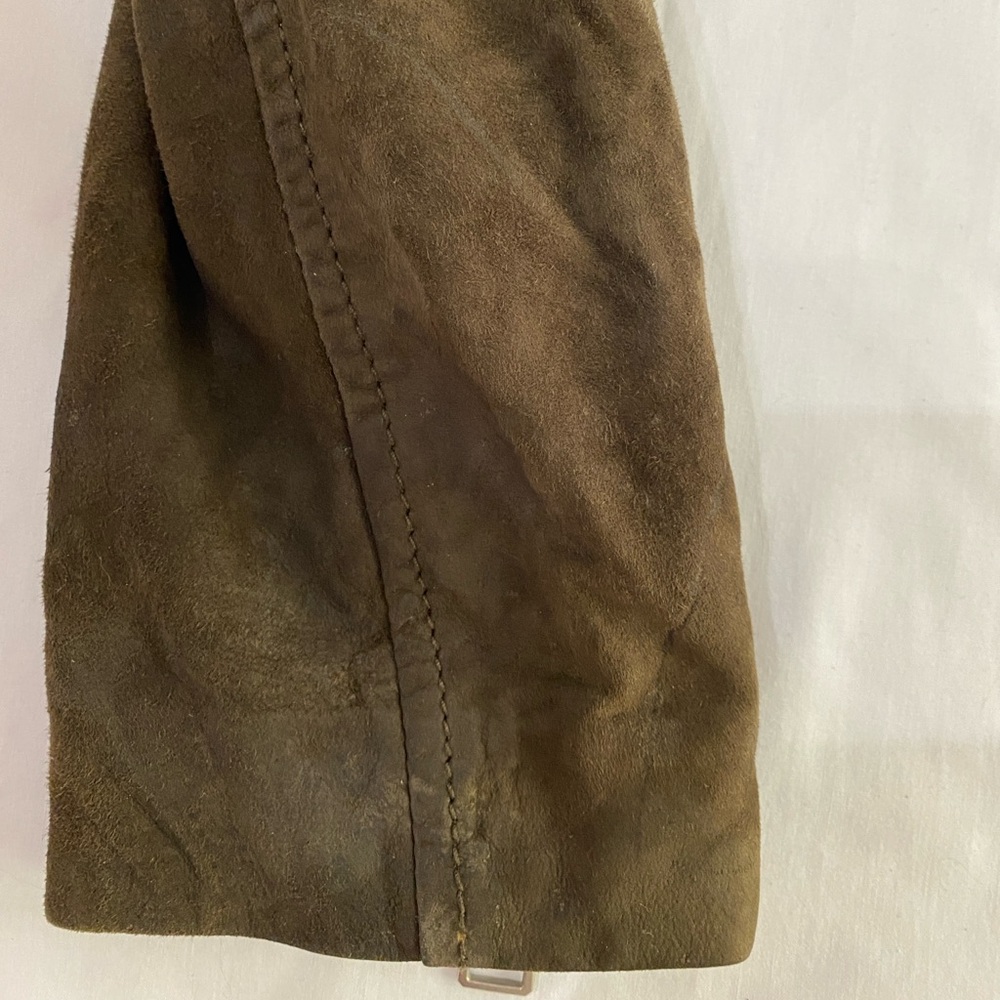 ALLSAINTS Hitchen Graphite Dark Brown 100% Goat Leather Suede Moto Jacket 2 - Picture 14 of 16